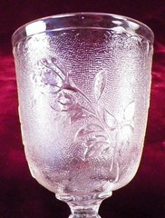 Rose in Snow Goblet Campbell Jones & Co #125 Clear Glass 1883 Antique #33