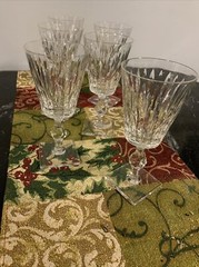 A lot of 6 VINTAGE Square Base HAWKES CUT CRYSTAL Claret Wine 8 inch
