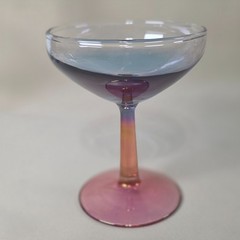 Estelle Colored Glass Set 6 Champagne Coupe Glasses Amethyst Cranberry