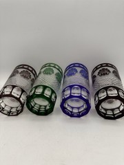 Cut To Clear MCM Tumbler Glasses Set Of 4 Vtg Godinger Shannon Crystal Shell