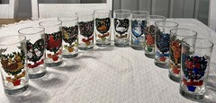 Vintage Indiana Glass Twelve Days of Christmas 12oz Set of 12 Tumblers COMPLETE