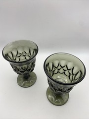 Vintage Noritake Perspective Wine Goblets Smokey Green Set Of 2