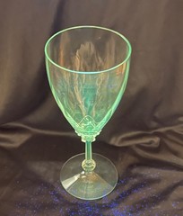 Heisey Old Dominion Clear Optic Wine or Goblet Glasses Set of 6 Vintage GLOW