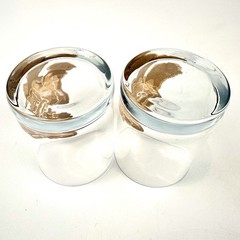 Culver Lowball Old Fashioned Glasses 22k Gold Cowboy Western Boots Set Of 2 Hot!