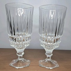 Set of 2 Vintage Fostoria Heritage Clear Crystal Water/ Iced Tea Goblets Glasses
