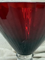 2 Ruby Red Mega Large Martini Glasses“Souffle A La Bouche” Ribbed Bowl by PIER 1