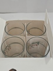 4 CORELLE ROSMARIE 5 7/8″, 16 OZ COOLER GLASSES – UNUSED IN FACTORY BOX