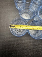 Vintage Clear Blue Ribbed Design Glasses set of 12, 6 @ 6-1/8” & 6 @ 3-1/2″