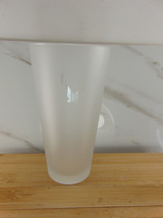 Grey Goose 6.75″ Frosted Glass Tumbler Etched Cut to Clear Grey Goose Logo MINT