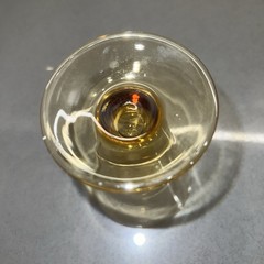 Tiffin Franciscan 14196 Amber Tumbler 10 Oz Footed Straight Optic Bowl USA 3213
