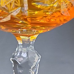 Traube by Nachtmann Topaz Amber Cut To Clear Crystal 8″ Hock Orange Wine Glass