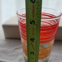 VTG Juice Glass Striped Fiesta Rainbow Tumbler MCM