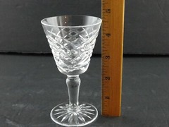Waterford Crystal Sherry Glass Criss Cross Cut Foot 4.5 Inch Height Script Stamp