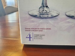 NIB 2 Set of 4 Cristal D’Arques Longchamp 5.25oz and 8.25 Crystal Wine Glasses