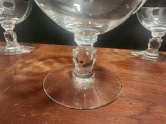 Vintage Heisey Champagne Sherbet Glasses 3 3/4in Set Of Four Rose Design Stem