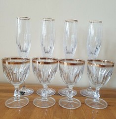 8xVintage Mikasa Crystal Champagne Flute/Wine glasses 27/14cm Tall New condition