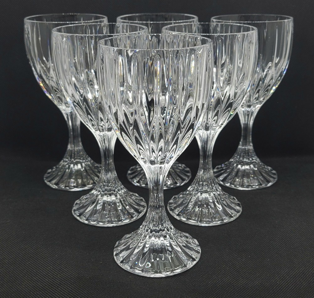 Set of 6 Mikasa Crystal «Park Lane» Water Goblets, 6 3/4″, 8 oz., Excellent