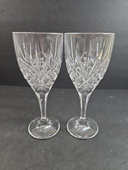 2 Godinger Dublin Water/Wine Glasses Shannon Collection Fan Criss Cross 8″