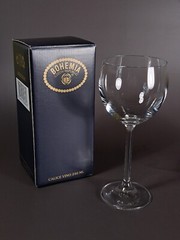 Bohemia Czech Republic Clear Crystal 200ml Wine Glasses Calice Vino #40656