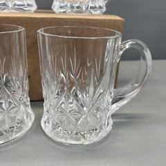 CRISTAL D’ARQUES DURAND Chantilly Taille Beaugency MUG Glass SET Coffee Set 4