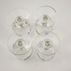 4 Federal Atomic Boomerang Cocktail Wine Stemed Drinking Glasses Turquoise Gold