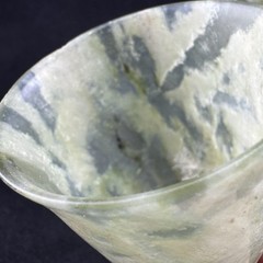 Vtg Green Onyx Marble Wine Goblets Cordial Cups Earthy Vibrance Hand Carved 3.5”