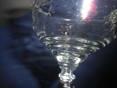 Rock Sharpe ARCTIC ROSE Liquor/Cocktail Glass Cut Floral 5 3/4″ Stem #3005