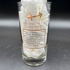 Vintage 1960s Anchor Hocking Sagittarius Zodiac Gold Highball Glass