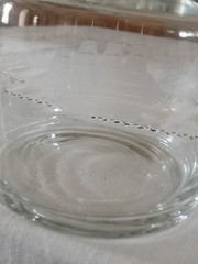 Toscany Etched Clipper Ship Decanter w/ Stopper & 2 Footed Whiskey Rocks Glasses