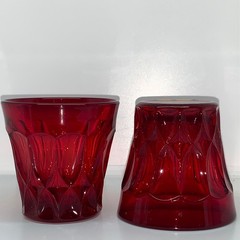 Noritake Ruby Red Perspective Double Old-Fashioned Glasses