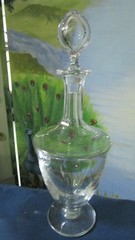 BACCARAT ORIGINAL DECANTER FRANCE STAMPED NEEDLE ETCH STEM NECK PICK 1
