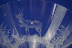 Hunt Safari Animal Scenes-(6) Low Sherbet Champagne Glasses, 3 3/8″ -LOT B (B61)