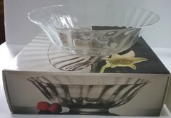 Darington Ceres Pattern Crystal Glass Large Flared Center Piece Bowl New w/ Box