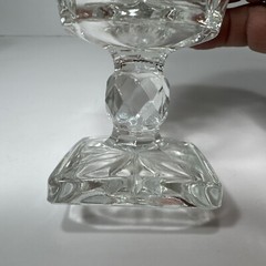 Indiana Glass Colony Park Lane Clear Pedestal Water Glass circa 40s, 4.5” NICE