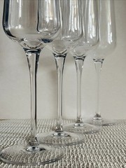 Set Of 4 Luigi Bormioli Titanium Reinforced Crystal Sparkling Wine Glasses
