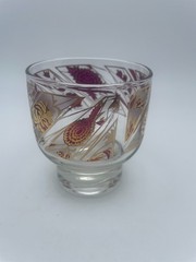 Culver Chantilly Rock Glasses Peony F22K Gold Ornate Mid Century 7oz S/6 C76