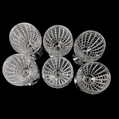 Set 6 Heisey Victorian Clear 5 Crystal Water Goblets 5 3/8” & 1 Claret wine