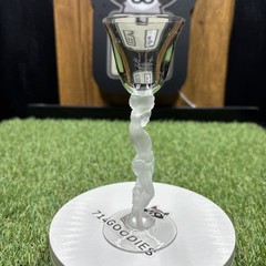 1 Vintage Crystal Port Glass Bayel Bacchus Male Nude Frosted Figural Stem 6”
