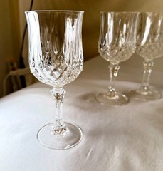 Cristal D’Arques Longchamp Water/Wine Goblets 7 1/4″ Tall Set of 3 Glasses 8.4oz