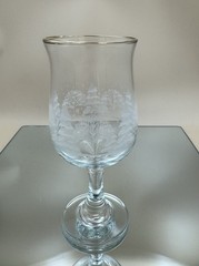 Arby’s Winter Wonderland Snow Frosted Trees Water Wine Goblet Libbey Vintage