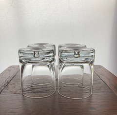 Floating Bubble Crate and Barrel Double Old Fashion Whisky Glass SET OF 2