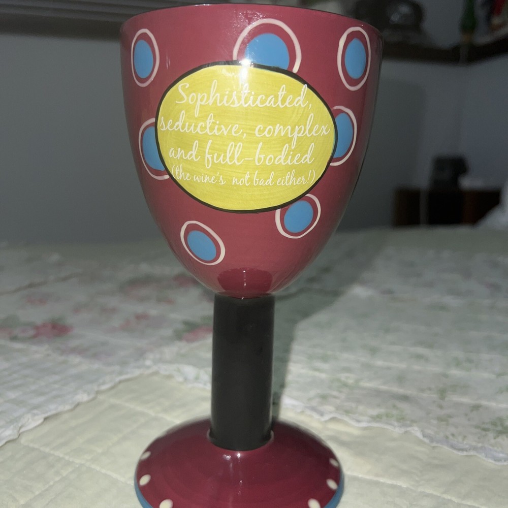 Encore Wine Glass Polka Dot New With Tags, “Sophisticated” See Words