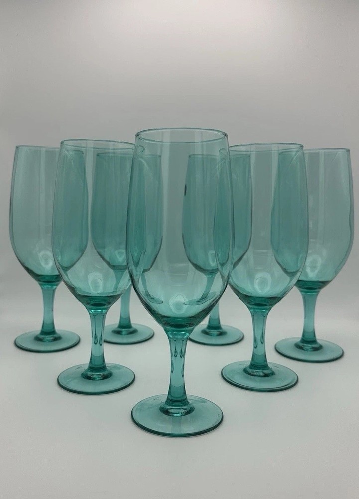 Luminarc France Crystal Iced Tea Glass Teal Green (Set of 7)