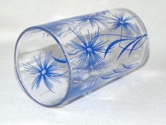 Vintage Kraft JELLY JAR Swanky Swig Tumbler Glass, Blue Corn Flower