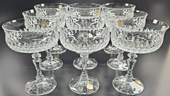 9) Schott Zwiesel Desiree Champagne Sherbet Set Vintage Crystal Cut Germany Lot