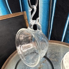 VTG Anchor Hocking Savannah Clear Glass Punch Cup With Plastic S Hook For Bowl.