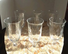 6 Fostoria Glass Loop Optic Cellini #5093 Ice Tea Stems Champagne Ships From USA