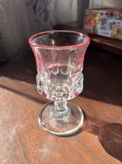 kings crown cranberry flash (top And Bottom) Juice Goblet By Tiffin