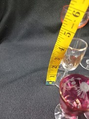 Set/7 Multicolored Long Stem Liqueur Cordial Shot Glasses “Fancy” EUC. 46