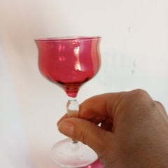 Vtg Rose Lustre by West Virginia Glass Specialty 4 Liquor Cocktail & 2 Champagne